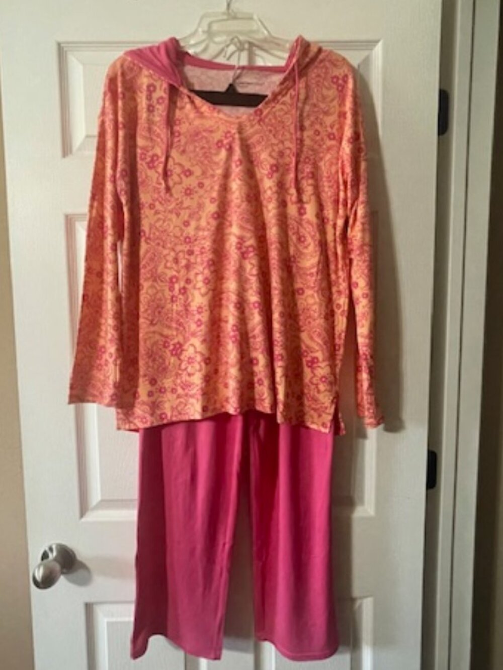 Comfort Code by Cuddl Duds Hooded 2 Piece Longe Set Size M Floral NEW